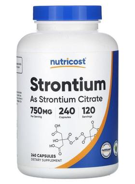 Nutricost,Strontium, 375 mg, 240 Capsules