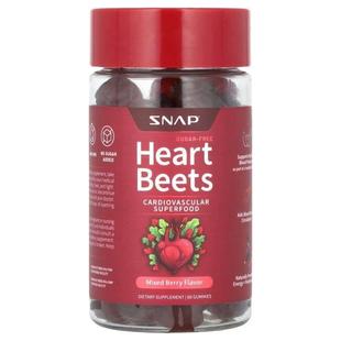 Snap Supplements,Heart Beets Gummies, Sugar Free, Mixed Berr