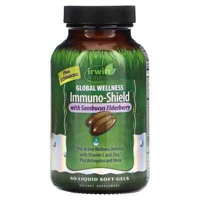 爱乐能,含接骨木的 Global Wellness Immuno-shield，60 粒液体软
