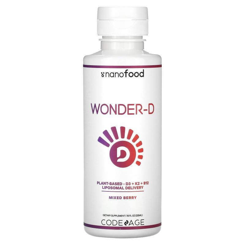 Codeage,Nanofood，Wonder-D，植物基，D3 + K2 + B12，脂质体递7