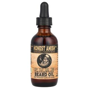 Honest Amish,全净胡须油，无香型，2 液量盎司（60 毫升）
