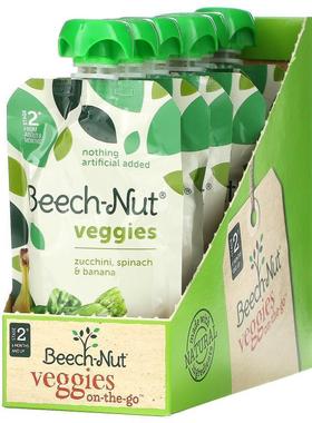 Beech-Nut,Veggies，2 段，南瓜、义大利青瓜、苹果，12 袋装，每