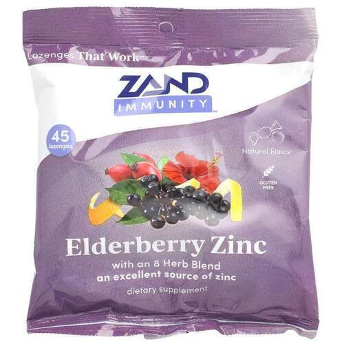Zand,Immunity™，接骨木果锌锭剂，45 粒