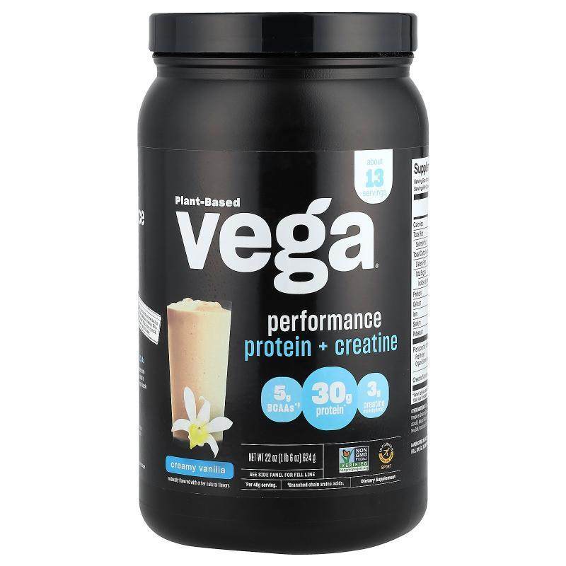 维加,Plant-Based Performance Protein + Creatine, Creamy Vani