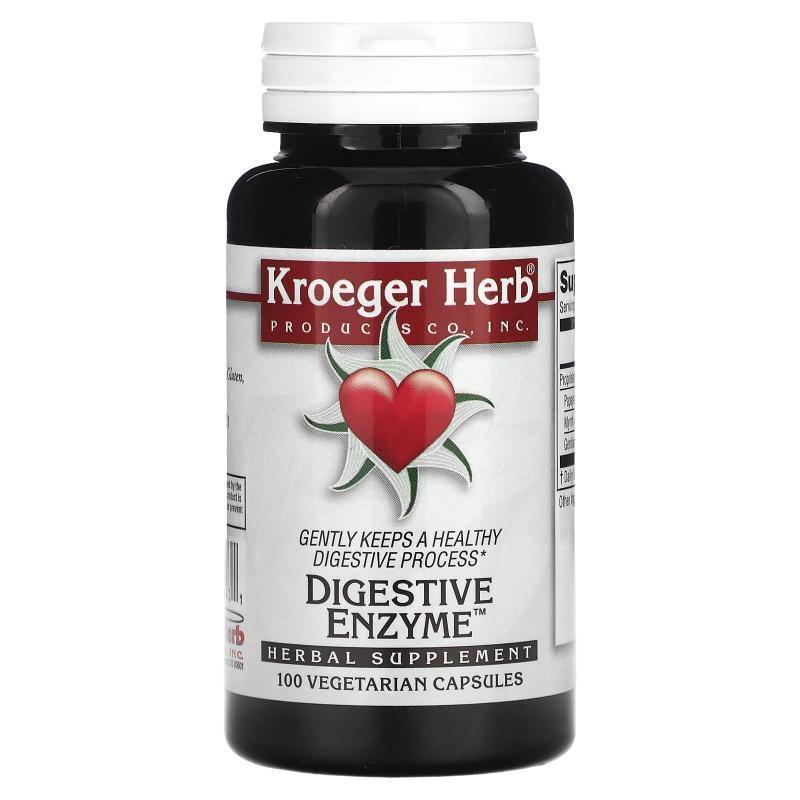 Kroeger Herb Co,Digestive Enzyme, 100 Vegetarian Capsules
