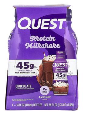 Quest Nutrition,Protein Milk Shake, Chocolate, 4 Bottles, 14