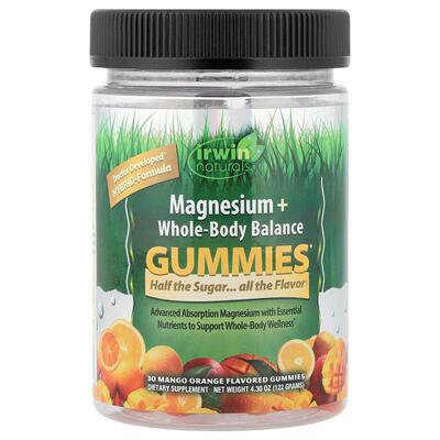 爱乐能,Magnesium + Whole-Body Balance Gummies, Mango Orange,