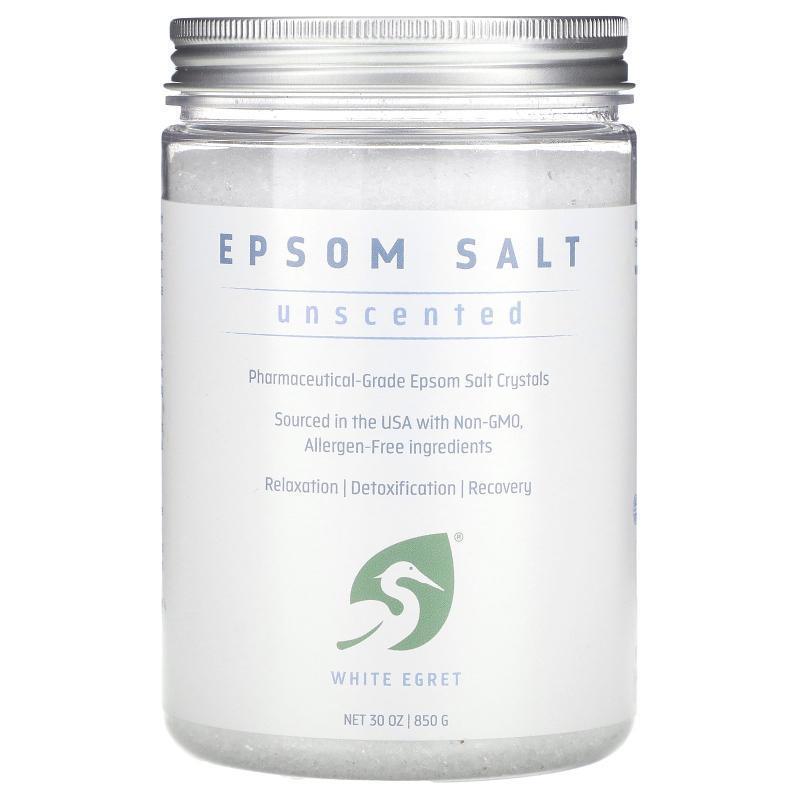 White Egret Personal Care,Epsom Salt, Unscented, 30 oz (850