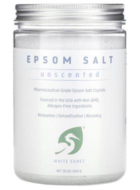 White Egret Personal Care,Epsom Salt, Unscented, 30 oz (850