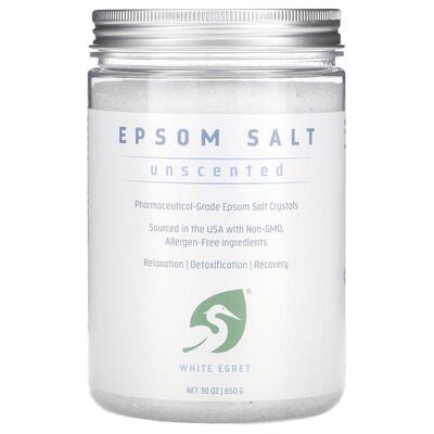 White Egret Personal Care,Epsom Salt, Unscented, 30 oz (850