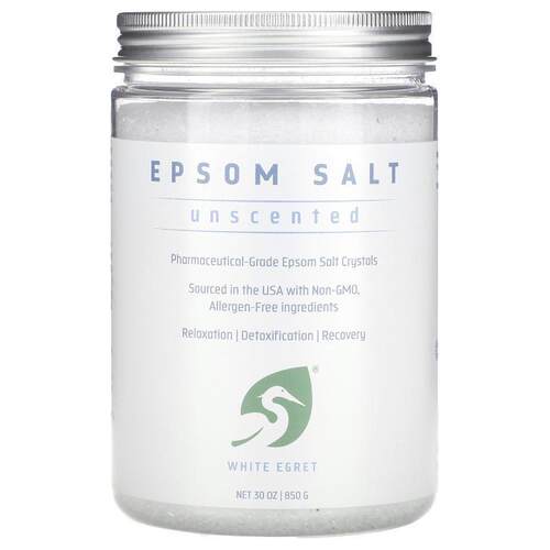 White Egret Personal Care,Epsom Salt, Unscented, 30 oz (850