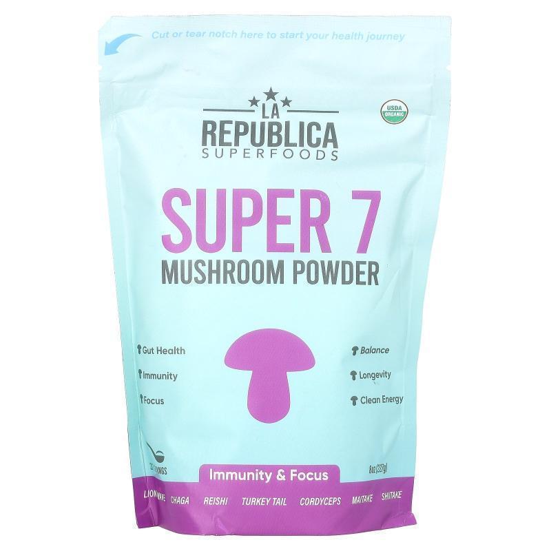 LA Republica,Super 7, Mushroom Powder, 8 oz (227 g)