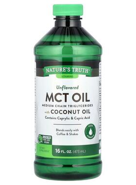Nature's Truth,MCT Oil with Coconut Oil, Unflavored, 16 fl o
