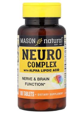 Mason Natural,Neuro Complex with Alpha Lipoic Acid, 100 Tabl