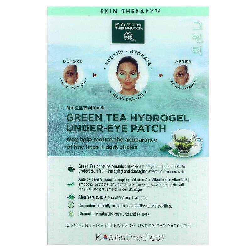 Earth Therapeutics,Green Tea Hydrogel Under-Eye Patch, 5 Pai