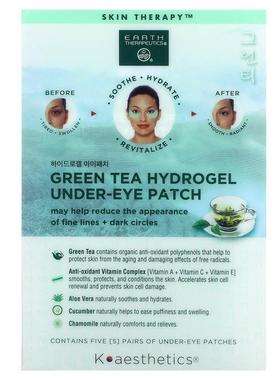 Earth Therapeutics,Green Tea Hydrogel Under-Eye Patch, 5 Pai
