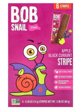 Bob Snail,Fruit Stripe, Apple-Raspberry, 6 Count