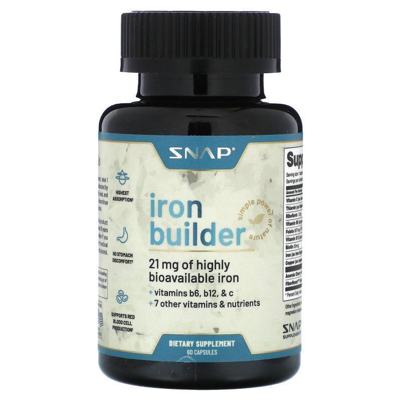 Snap Supplements,Iron Builder, 60 Capsules