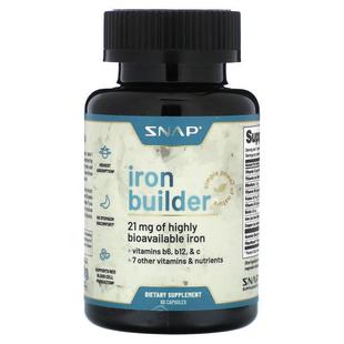 Snap Supplements,Iron Builder, 60 Capsules