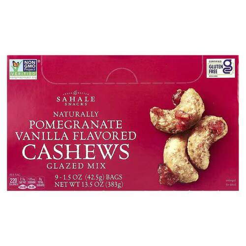 Sahale Snacks,糖衣天然石榴阿月浑子，9 袋，每袋 1.5 盎司（42.