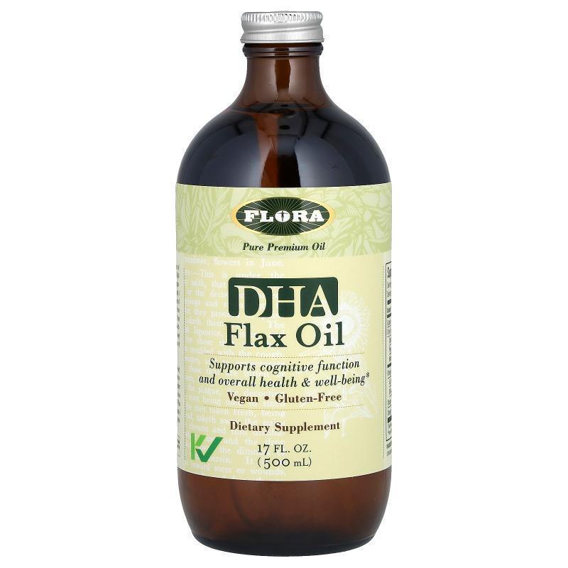 Flora,素食DHA亚麻籽油, 17 液盎司 (500 毫升)