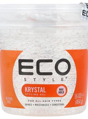 Eco Style,Styling Gel, Max Hold, All Hair Types, Krystal , 1