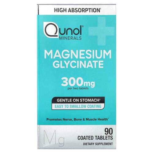 Qunol,Magnesium Glycinate, 90 Coated Tablets (150 mg per Tab