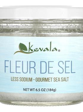 Kevala,Fleur De Sel, Less Sodium, Gourmet Sea Salt, 6.5 oz (