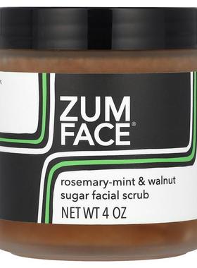 ZUM,Zum Face，糖面部磨砂膏，迷迭香—薄荷和胡桃，4 盎司