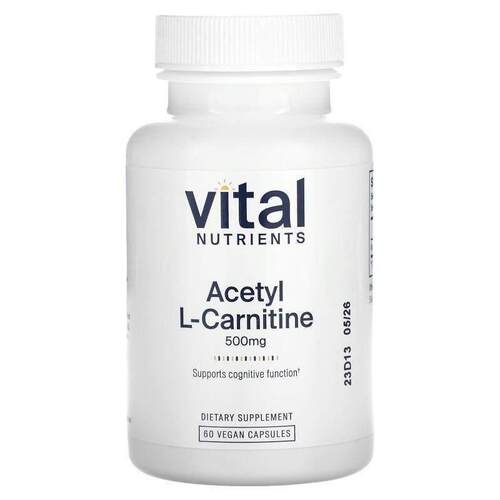 Vital Nutrients,Acetyl L-Carnitine, 500 mg, 60 Vegan Capsule