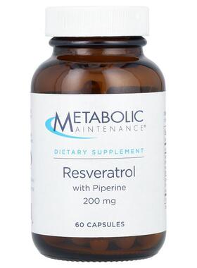 Metabolic Maintenance,Resveratrol with Piperine, 200 mg, 60