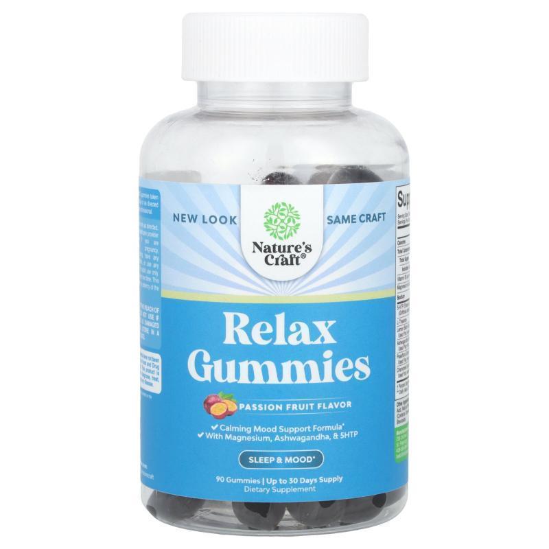Natures Craft,Relax Gummies, Passion Fruit, 90 Gummies