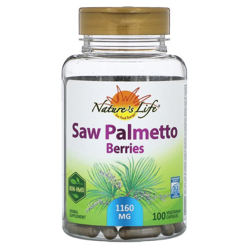 Nature's Life,Saw  Palmetto Berries, 580 mg, 100 Vegetarian