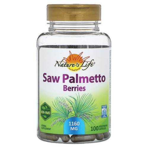 Nature's Life,Saw  Palmetto Berries, 580 mg, 100 Vegetarian