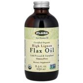 High Lignan Oil Flora Flax Organic 8.5 Certified 250