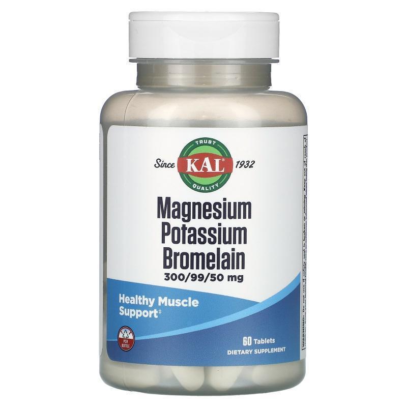 KAL,Magnesium Potassium Bromelain, 60 Tablets