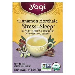 约琪,Stress + Sleep, Cinnamon Horchata, Caffeine Free, 16 Te