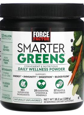 Force Factor,Smarter Greens，日常健康粉剂，天然原味，10.2 盎