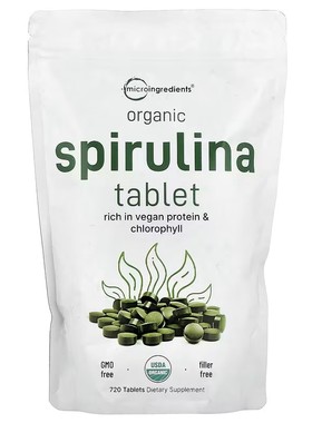 Micro Ingredients,Organic Spirulina Tablet, 720 Tablets