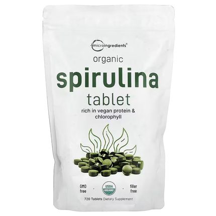 Micro Ingredients,Organic Spirulina Tablet, 720 Tablets