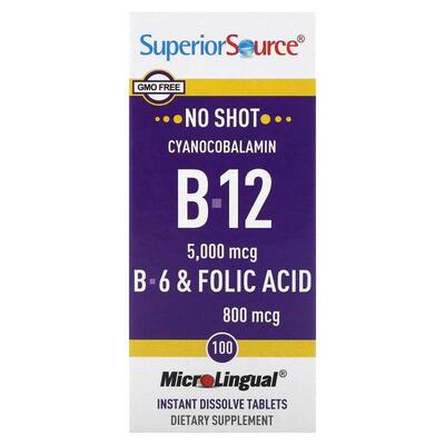 Superior Source维生素B6B12叶酸膳食补充速溶片