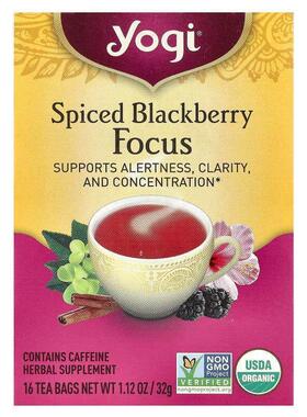 约琪,Spiced Blackberry Focus, 16 Tea Bags, 1.12 oz (32 g)
