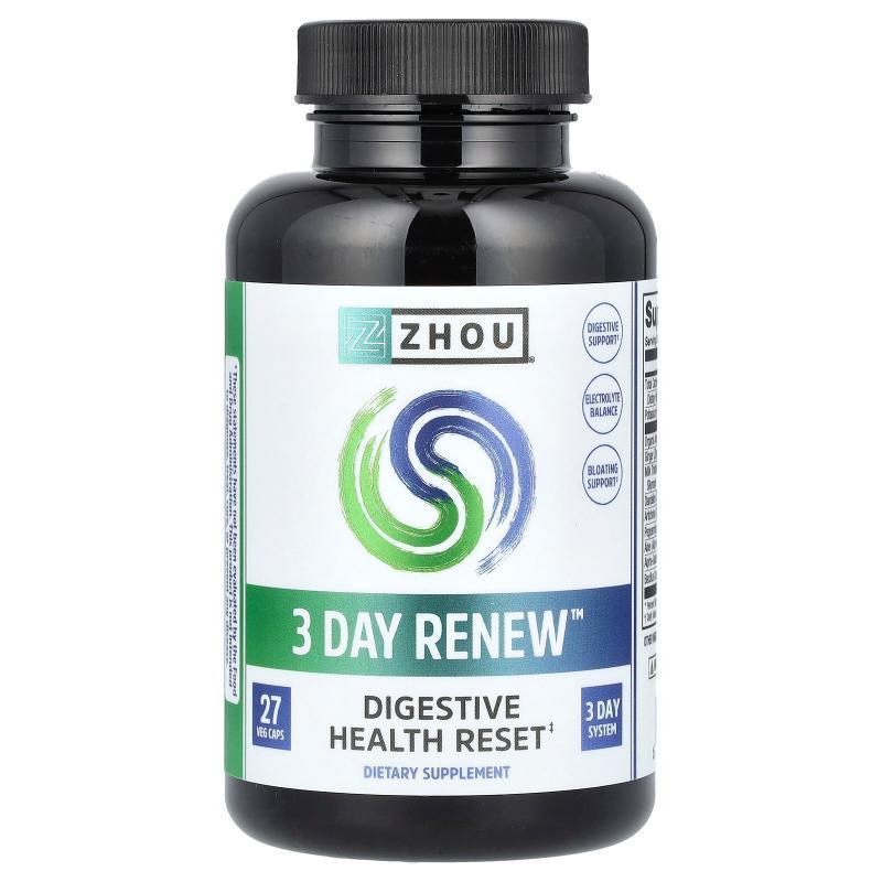 Zhou Nutrition,3 Day Renew, Digestive Health Reset, 27 Veg C