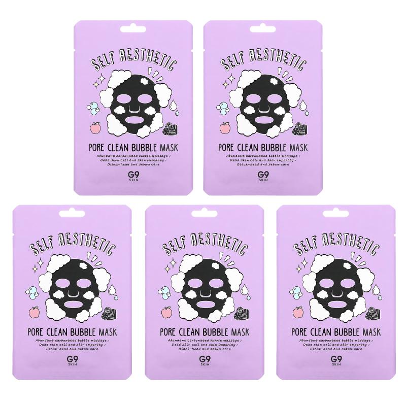 G9skin,自我美容，活氧泡泡清洁美容面膜，5 片，每片 0.78 盎司2