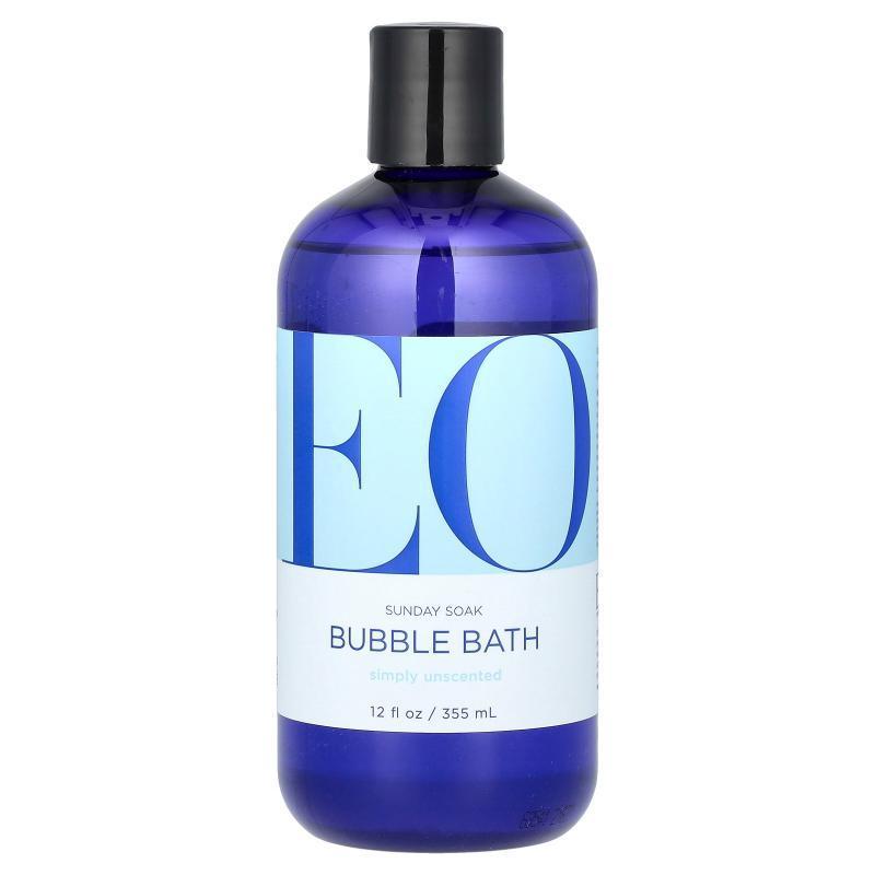 EO Products,Sunday Soak Bubble Bath, Simply Unscented, 12 fl