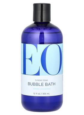 EO Products,Sunday Soak Bubble Bath, Simply Unscented, 12 fl