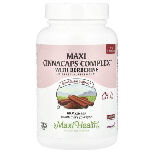 Maxi Health,含小檗碱的 Maxi Cinnacaps Complex™，60 粒 MaxiCa