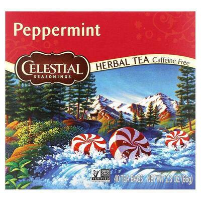斯乐,Herbal Tea, Peppermint, Caffeine Free, 40 Tea Bags, 2.3