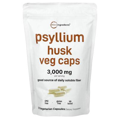 Micro Ingredients,Psyllium Husk Veg Caps, 500 Vegetarian Cap