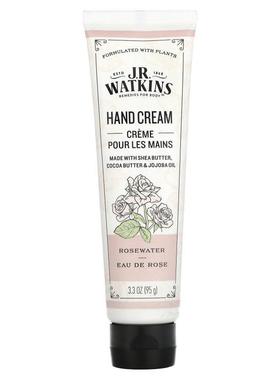 J R Watkins,Hand Cream, Rosewater, 3.3 oz (95 g)